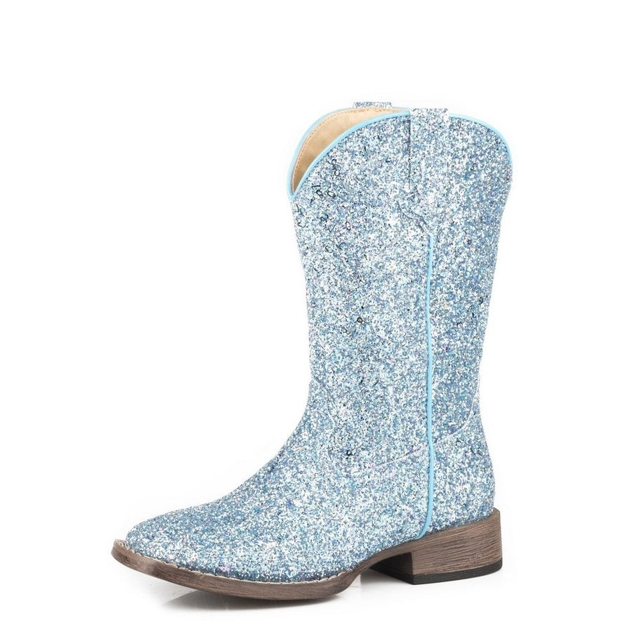 Roper Western Boots Girls Glitter Galore Faux Blue 09-017-1903-2813 BU Image 1