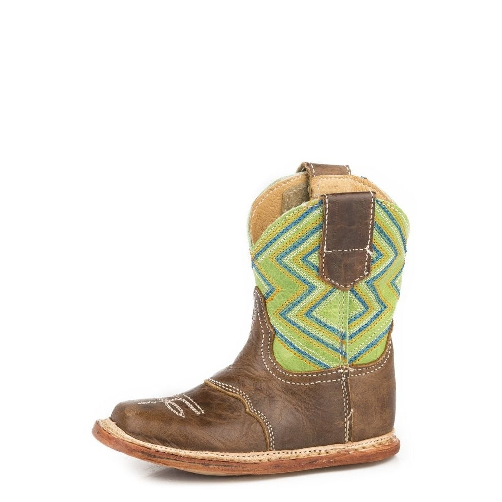 Roper Western Boots Boys Aztec Cowbabies Geo Brown 09-016-7912-1644 BR Image 1