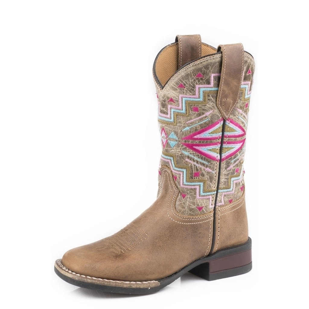 Roper Western Boot Girls Monterey Aztec Brown 09-018-0912-2569 BR Image 1