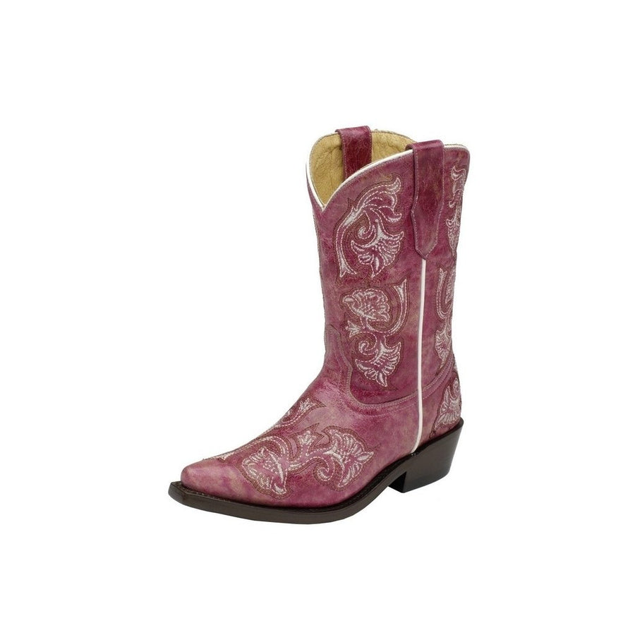 Corral Western Boots Girls Cowboy 8" Shaft Floral Pink G1093 Image 1