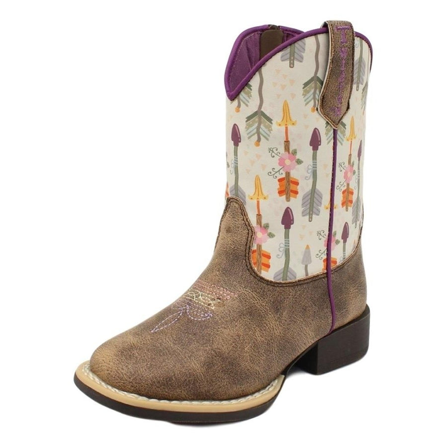 Twister Western Boot Girl Hannah Square Toe Flower Arrow Print 4443402 Image 1