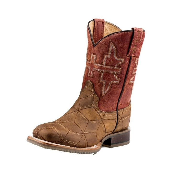 Tin Haul Western Boots Boys 3D Illusion Brown 14-018-0077-0865 BR Image 1