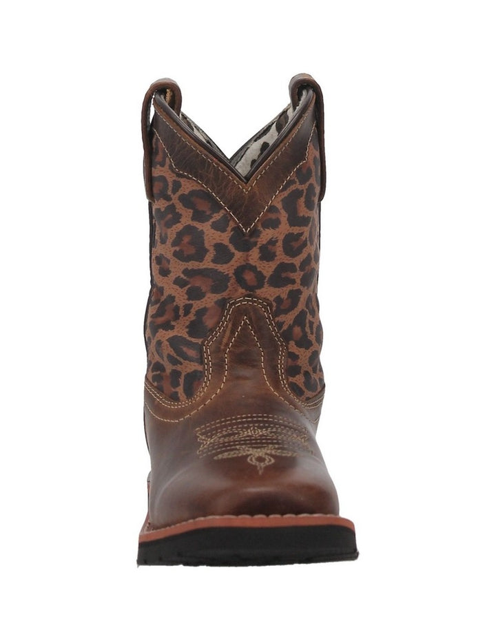 Dan Post Western Boots Girls 9" Leopard Square Toe Tan DPC3951 Image 2