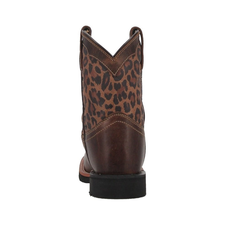 Dan Post Western Boots Girls 9" Leopard Square Toe Tan DPC3951 Image 4