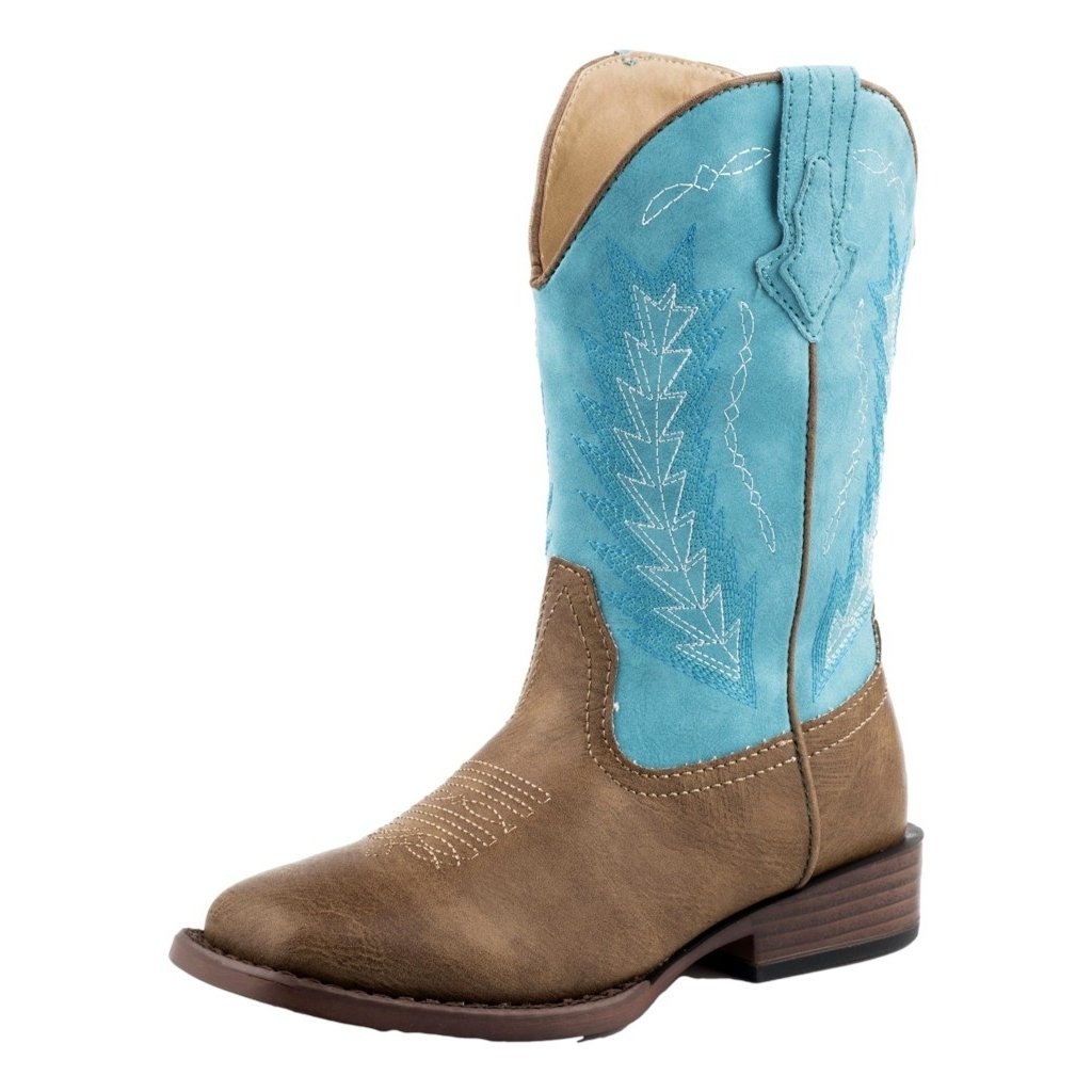 Roper Western Boots Girls billy Square Toe Blue 09-018-1900-2924 BU Image 1