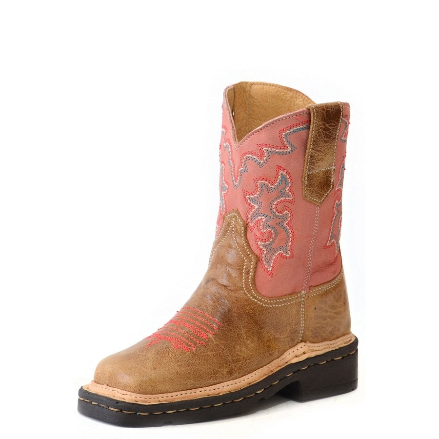 Roper Western Boots Girls Parker Embroidered Tan 09-017-7023-8248 TA Image 1