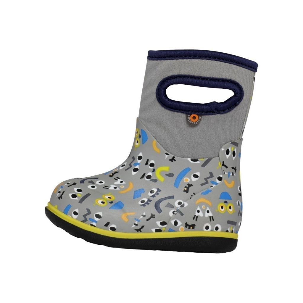 Bogs Outdoor Boots Boys Baby Classic Funny Faces Gray Multi 73093I Image 1