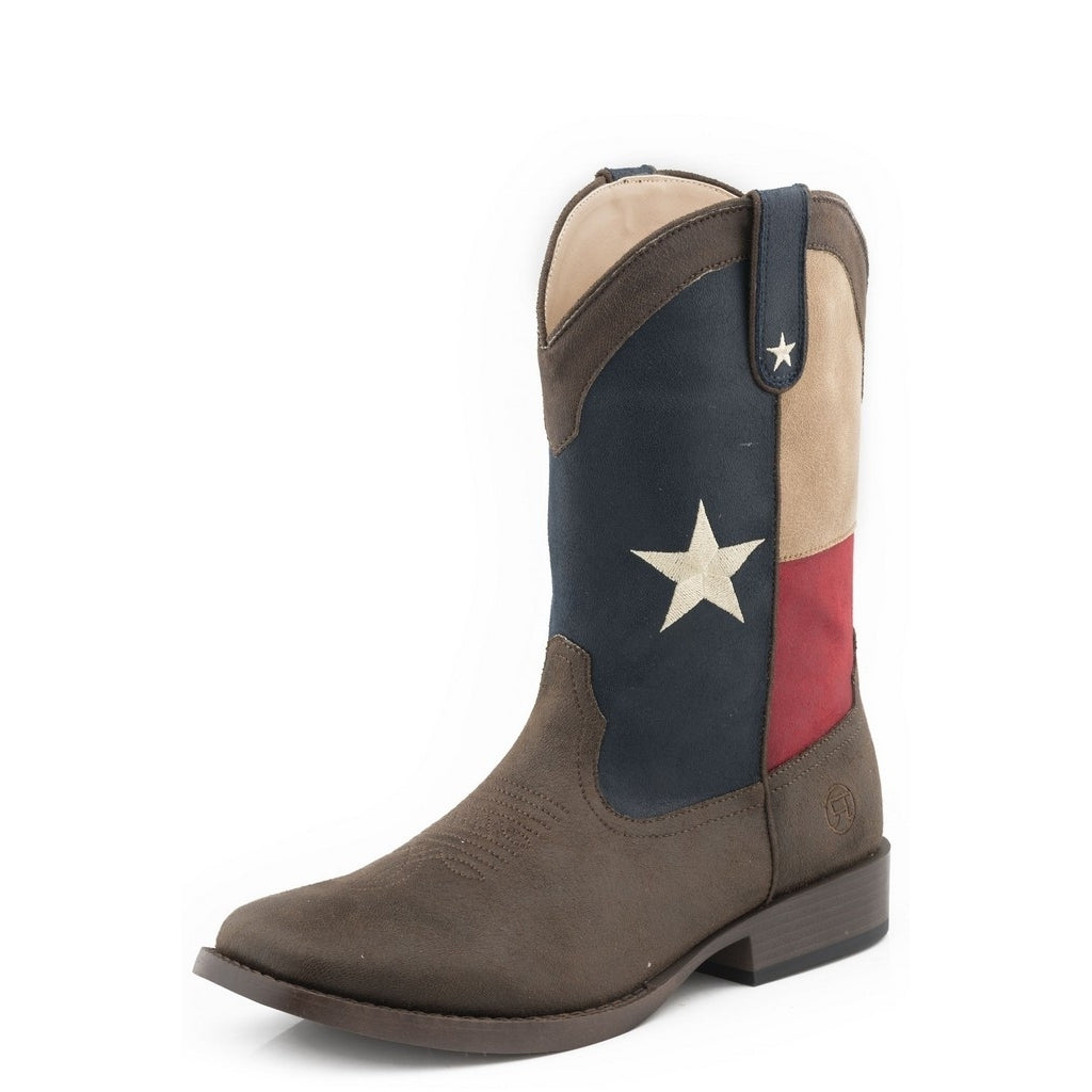 Roper Western Boots Boys Lone Star Pull On Brown 09-018-1902-3015 BR Image 1