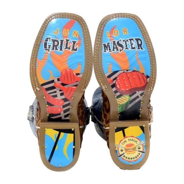 Tin Haul Western Boots Boys Grill Master Junior 14-018-0077-0885 BR Image 3