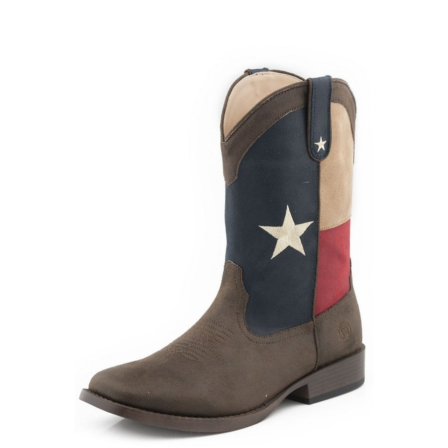 Roper Western Boots Boy Lone Star Texas Flag Brown 09-017-1902-3015 BR Image 1