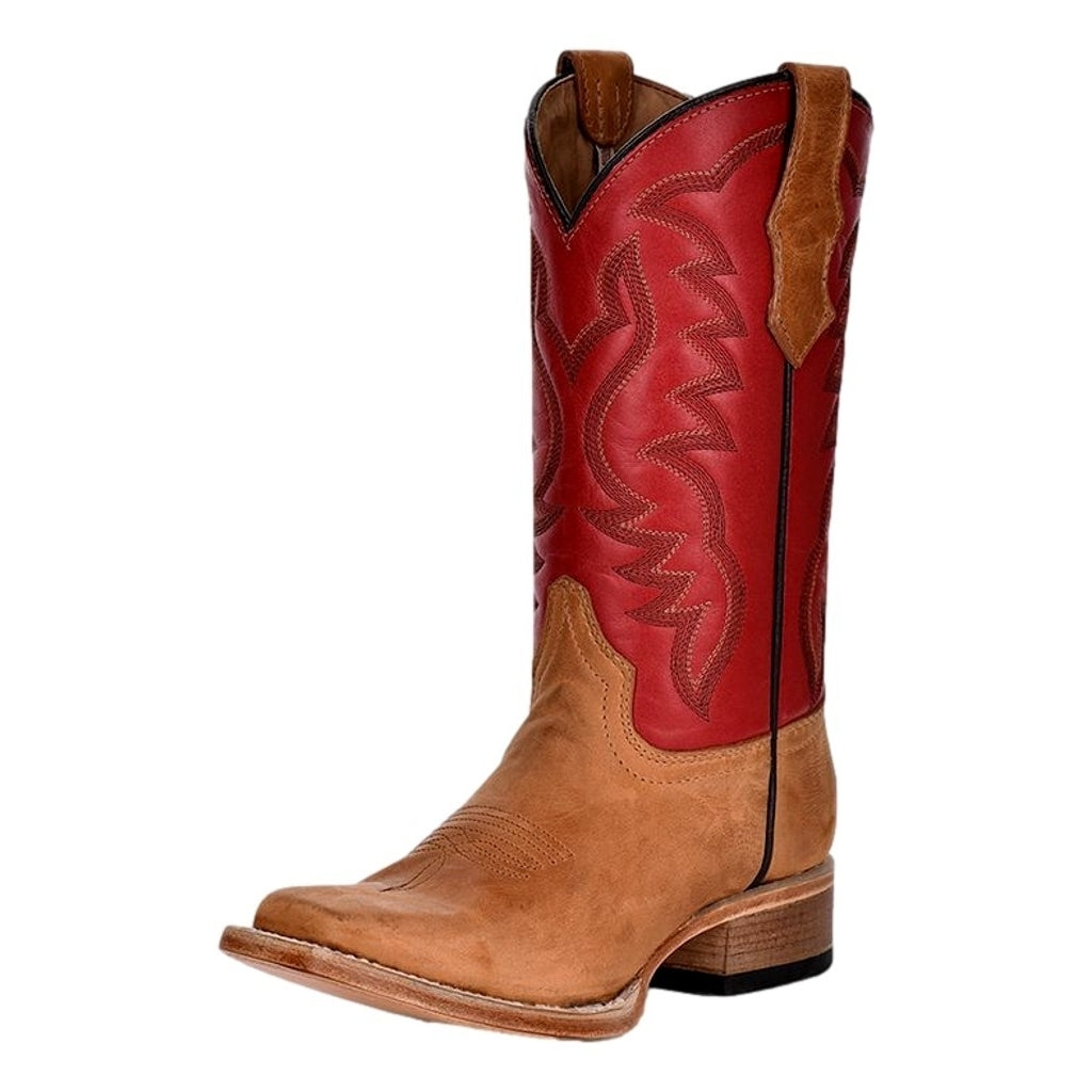 Circle G Western Boots Boys Embroidery Leather Pull On Honey Red J7102 Image 1