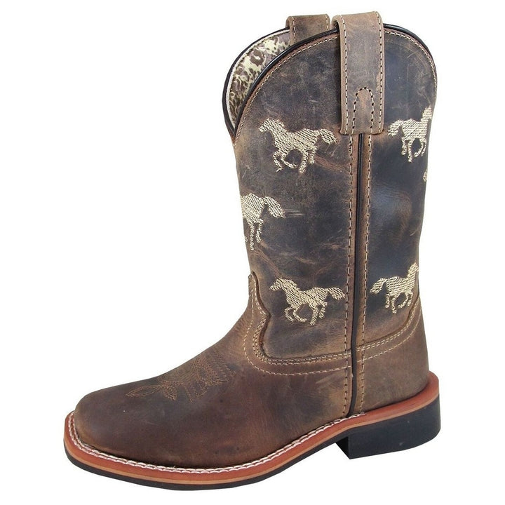 Smoky Mountain Western Boots Boys Rancher Pull On Brown Oil 3882C Image 1