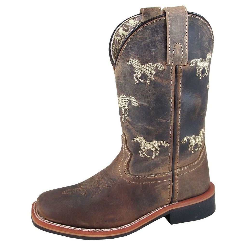 Smoky Mountain Western Boots Boys Rancher Pull On Brown Oil 3882Y Image 1