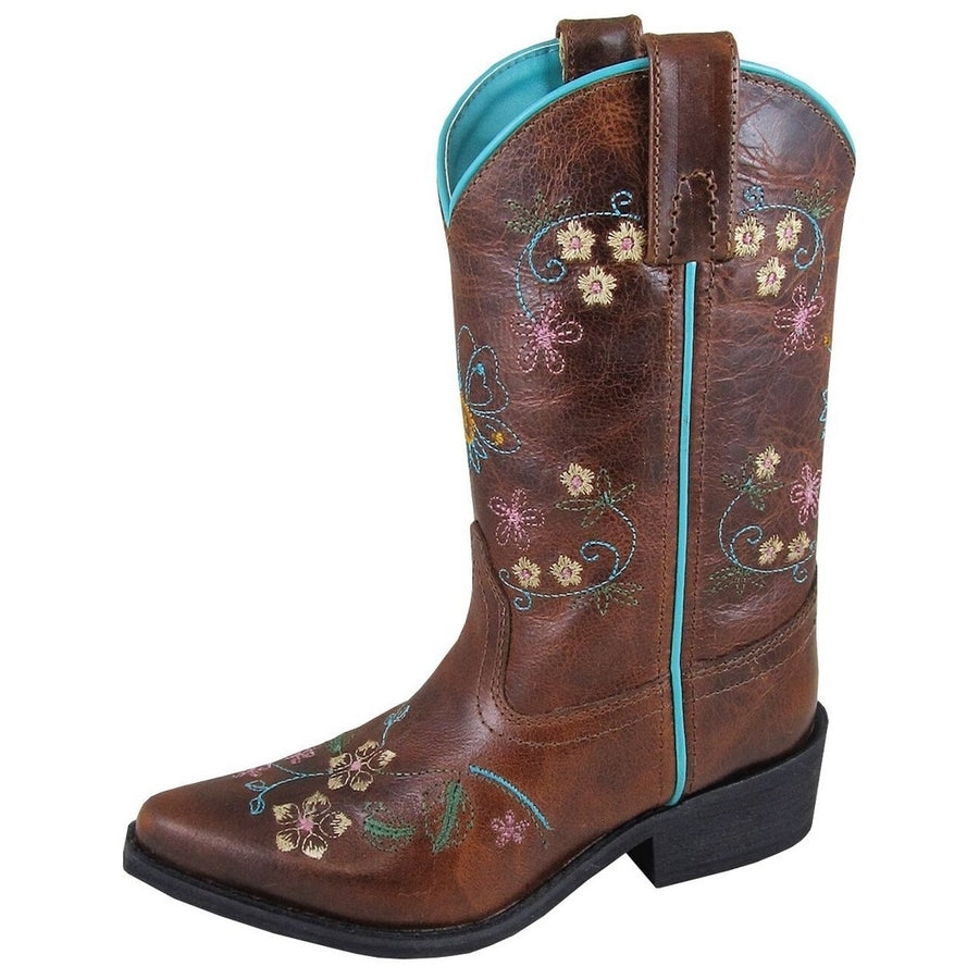 Smoky Mountain Western Boots Girls Florence Pull On Snip Brown 3861C Image 1