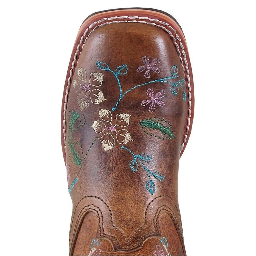 Smoky Mountain Western Boots Girls Floralie Pull On Brown 3841Y Image 2