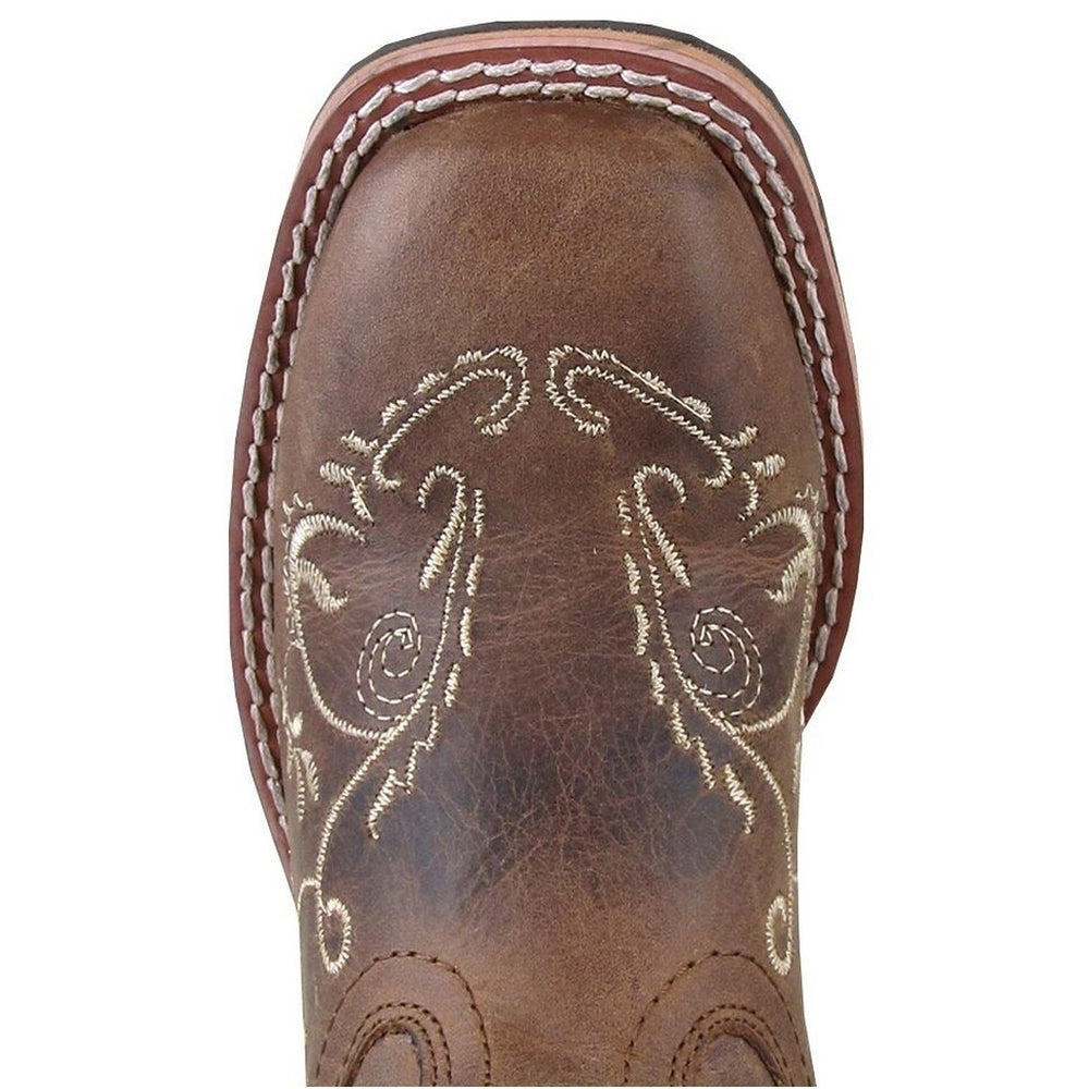 Smoky Mountain Western Boots Girls Marilyn Pull On Brown Waxed 3845Y Image 2