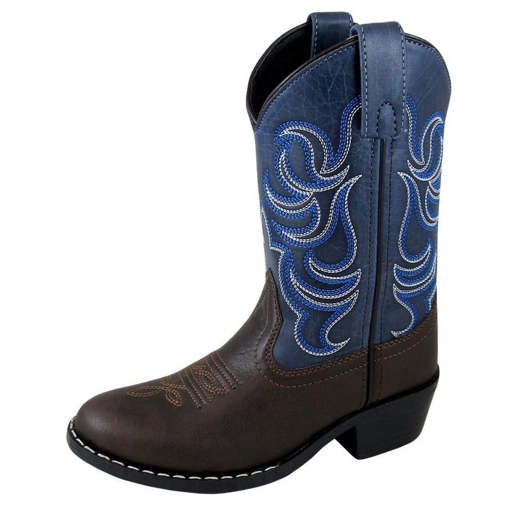 Smoky Mountain Western Boots Boys Monterey Leather Brown Navy 1759T Image 1