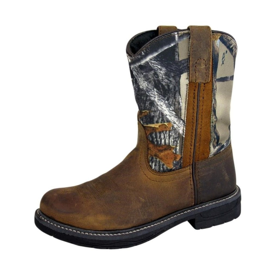 Smoky Mountain Work Boots Boys Buffalo Leather Brown Camo 2463C Image 1