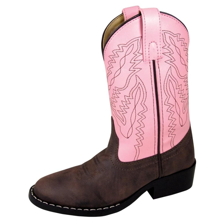 Smoky Mountain Western Boots Girls Monterey Leather Brown Pink 1574C Image 1