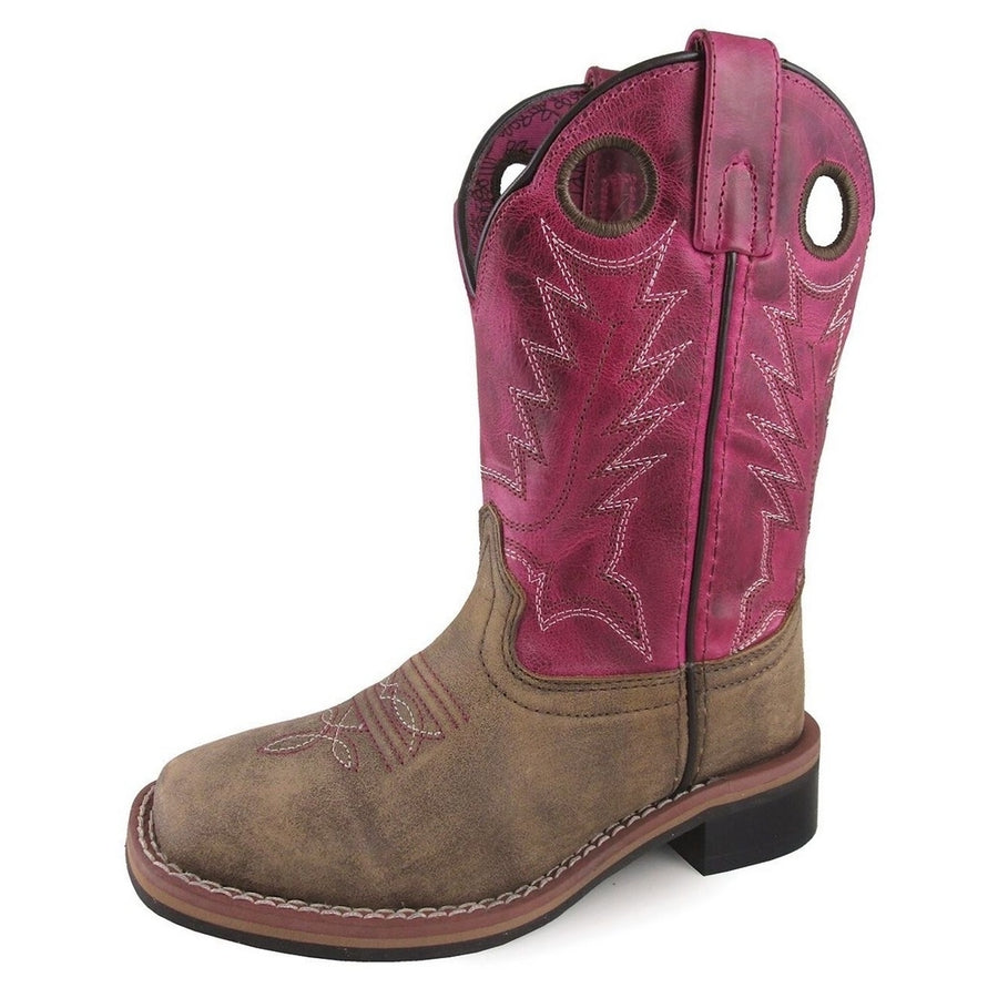 Smoky Mountain Western Boots Girls Tracie Leather Brown Pink 3920Y Image 1