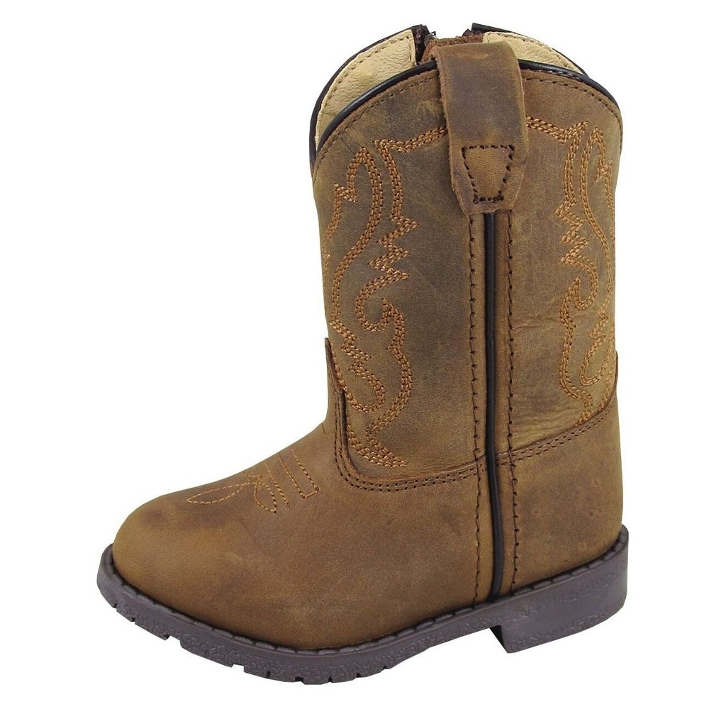 Smoky Mountain Western Boots Boys Hopalong Zip Up Brown 3234T Image 1