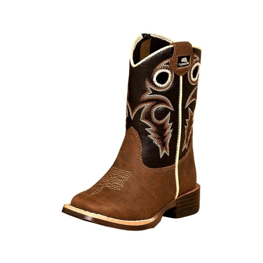 Double Barrel Western Boots Boys Trace Piping Zip Brown 4419202 Image 1