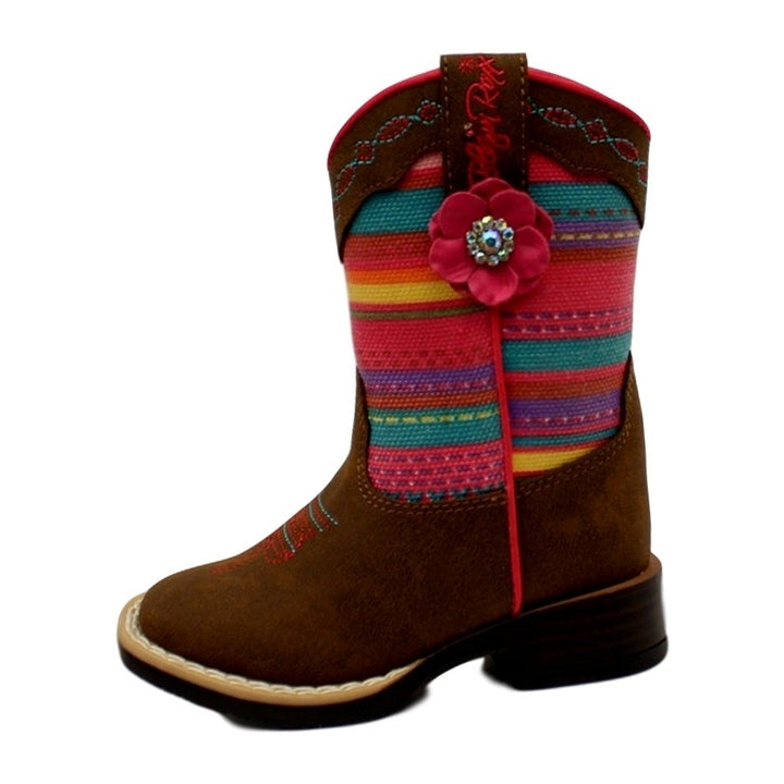 Blazin Roxx Western Boots Girls Camilla Striped Flower Brown 4419844 Image 1