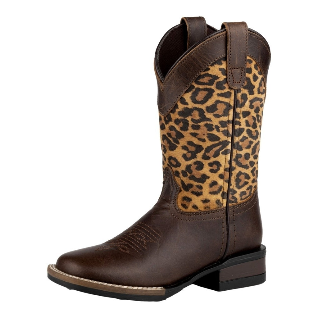 Roper Western Boots Girls Monterey Leopard Brown 09-018-0912-3316 BR Image 1