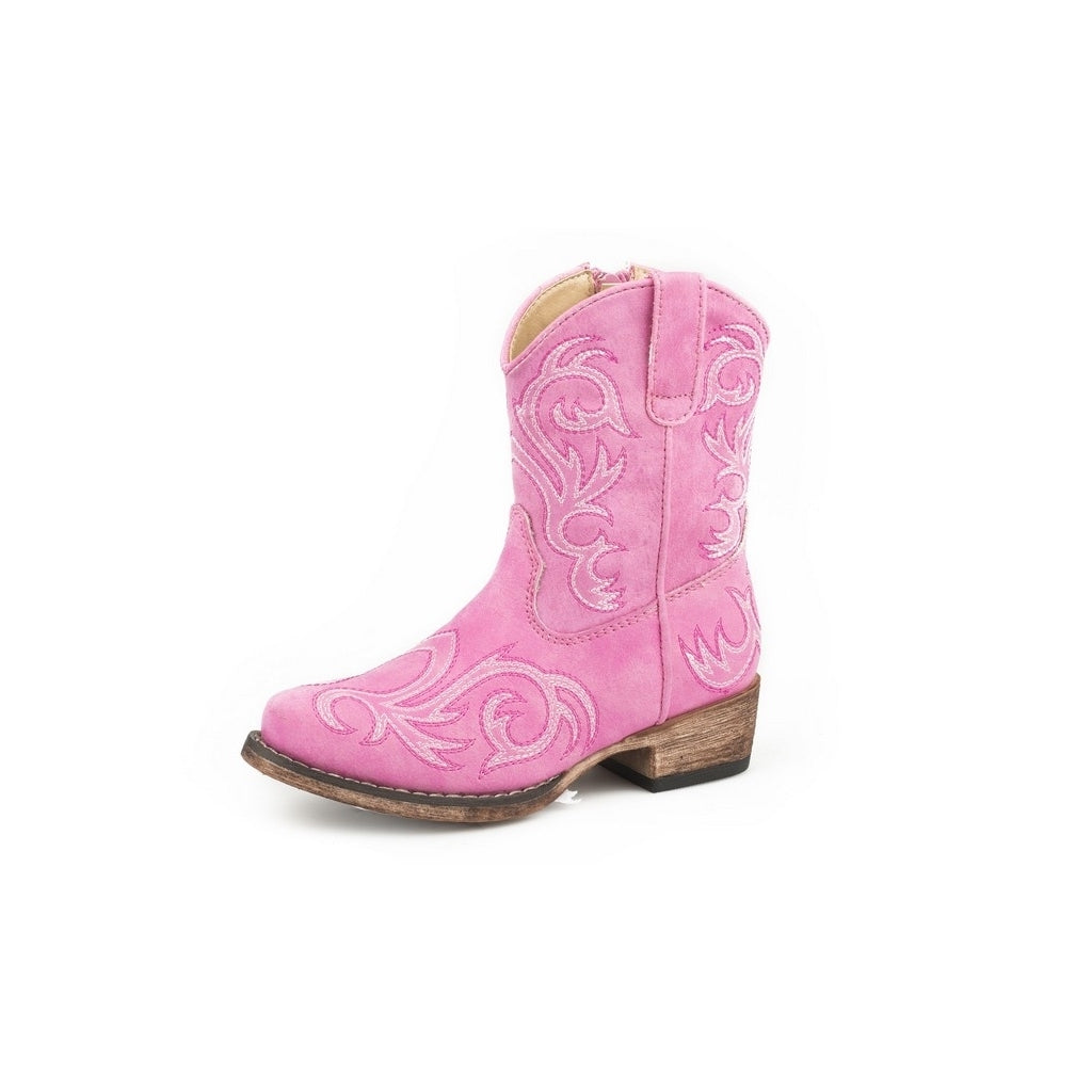 Roper Western Boots Girls 6" Riley Vintage Pink 09-017-1566-2422 PI Image 1