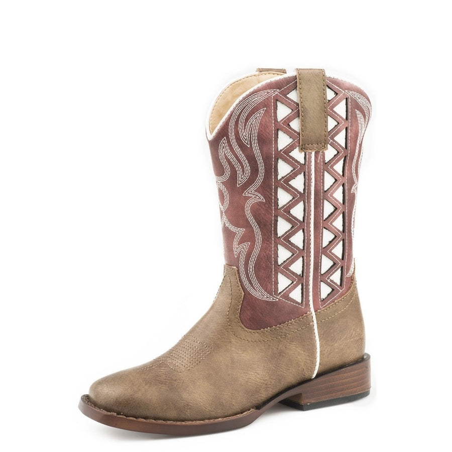 Roper Western Boots Girls Askook Faux Brown Red 09-018-1902-2155 RE Image 1