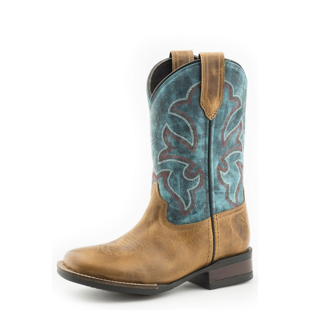 Roper Western Boots Boys 10" Monterey Tan Blue 09-119-0911-0892 TA Image 1