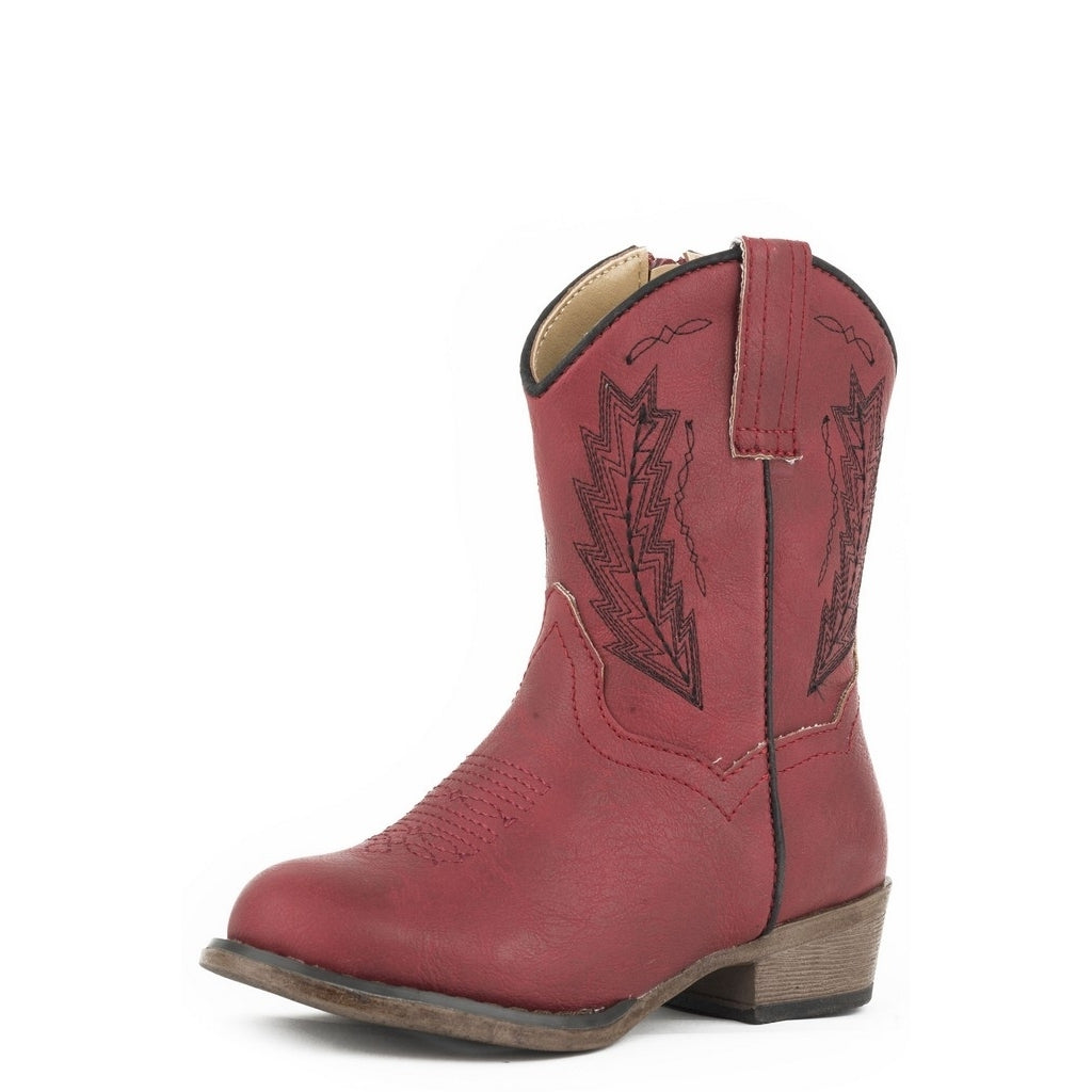 Roper Western Boots Girls Faux Leather Red 09-018-1939-2405 RE Image 1