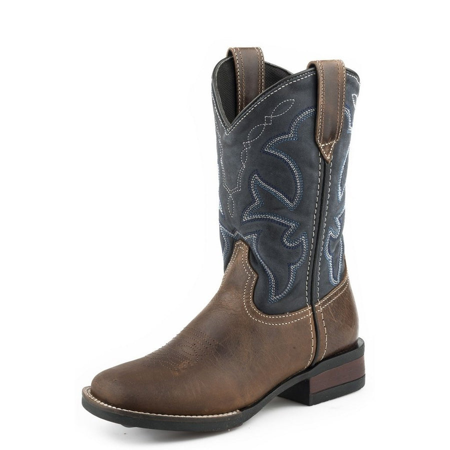 Roper Western Boots Boys Leather Square Toe Brown 09-018-0911-2409 BR Image 1