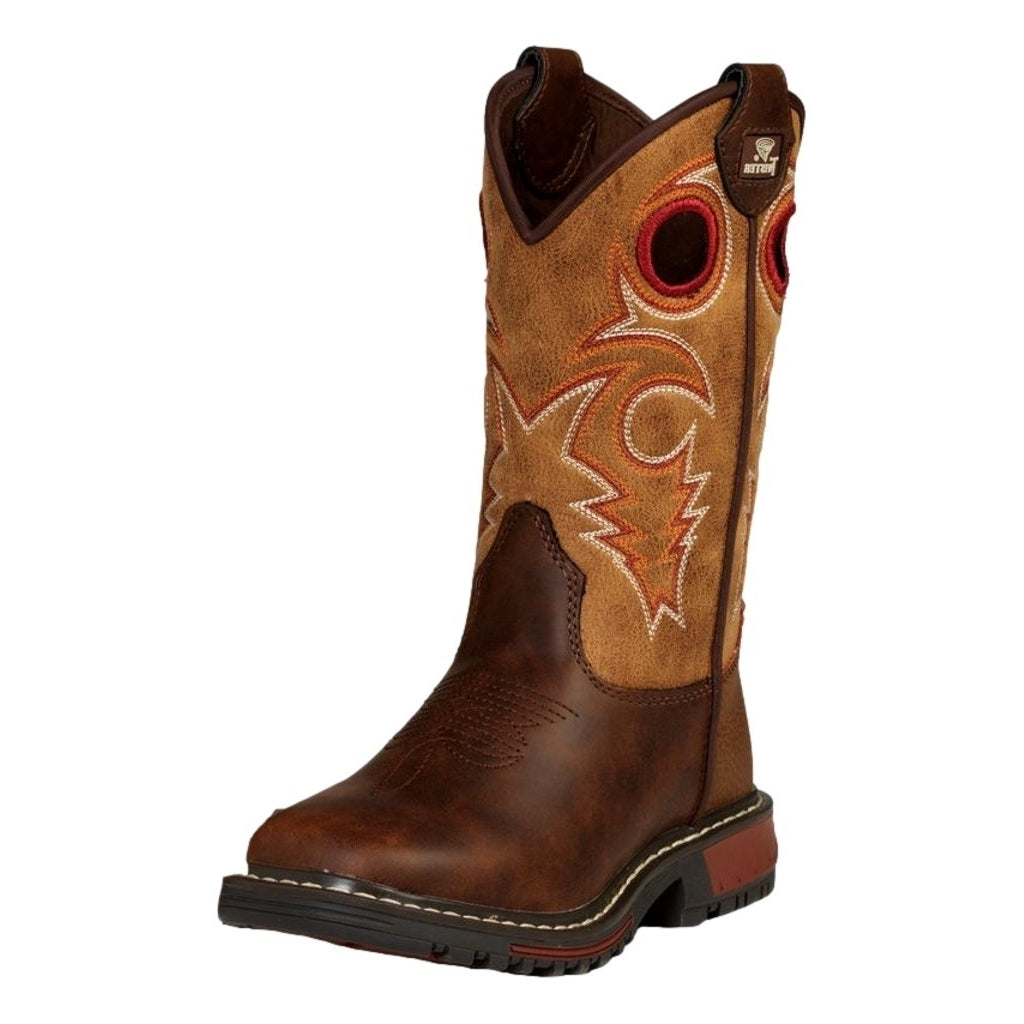 Twister Western Boots Boys Flynn Square Toe Stitching Brown 446003402 Image 1