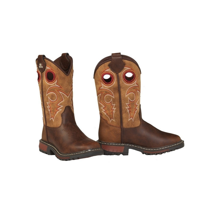 Twister Western Boots Boys Flynn Square Toe Stitching Brown 446003402 Image 2