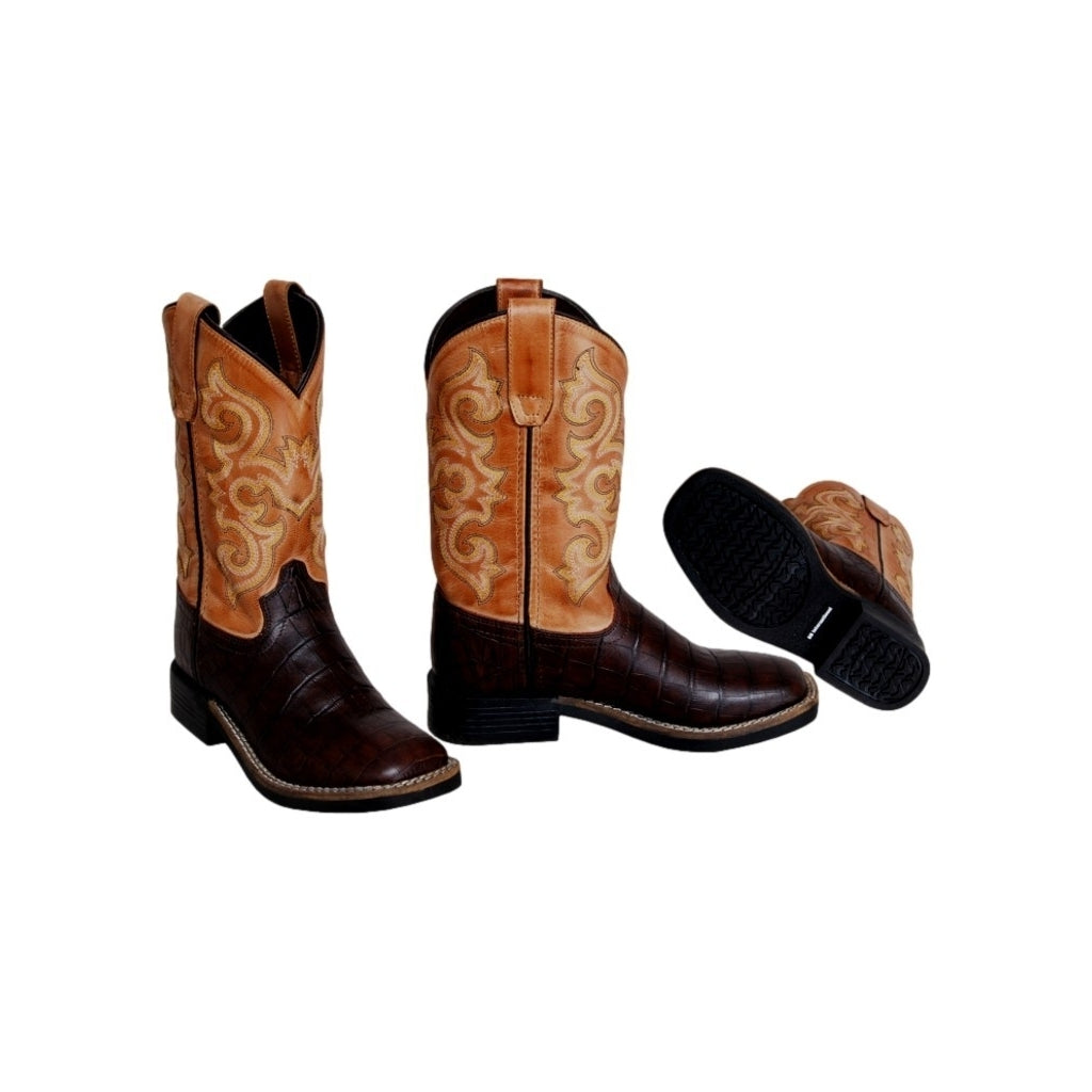 Cowboy Legend Western Boots Boys Square Toe Pull On 700-30K-CTR Image 2