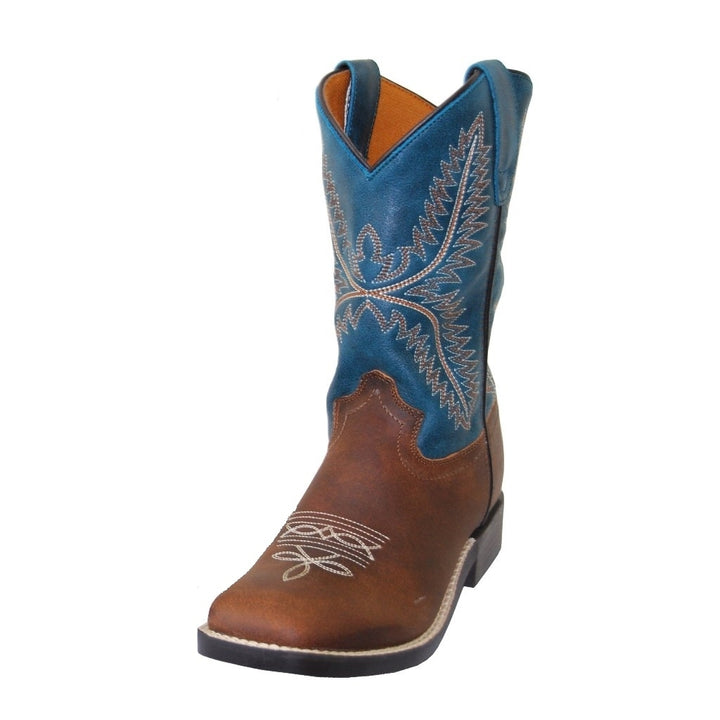 Cowboy Legend Western Boots Boys Square Toe Pull On 752-30K-CTR Image 1