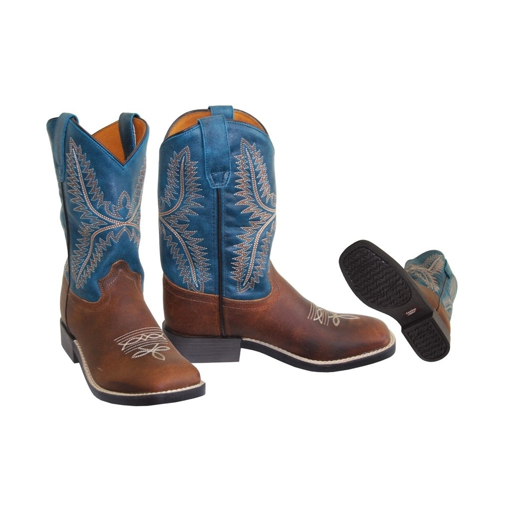 Cowboy Legend Western Boots Boys Square Toe Pull On 752-30K-CTR Image 2