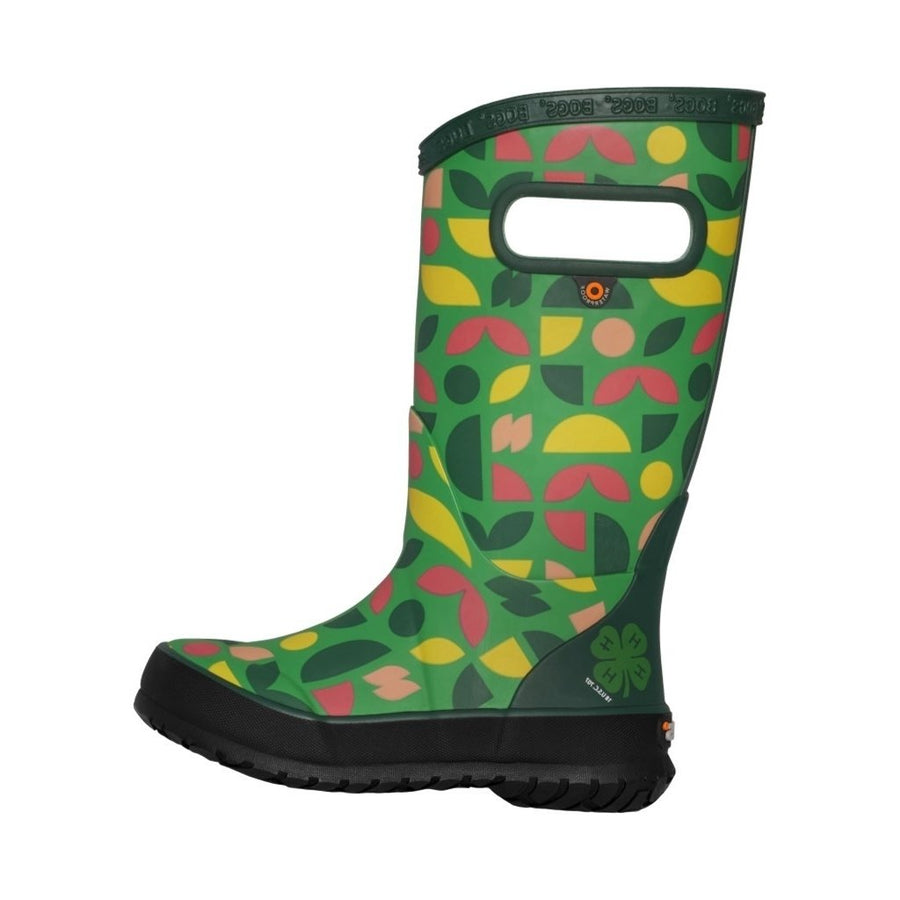 Bogs Outdoor Boots Girls Rain 4-H Shapes Waterproof Green Multi 73196 Image 1