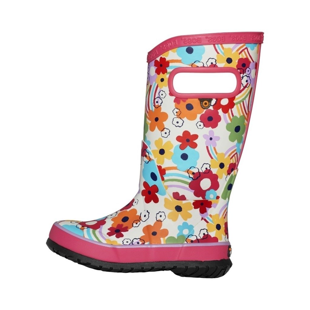 Bogs Outdoor Boots Girls Rainbow Flower Lightweight Rubber 73160 Image 2