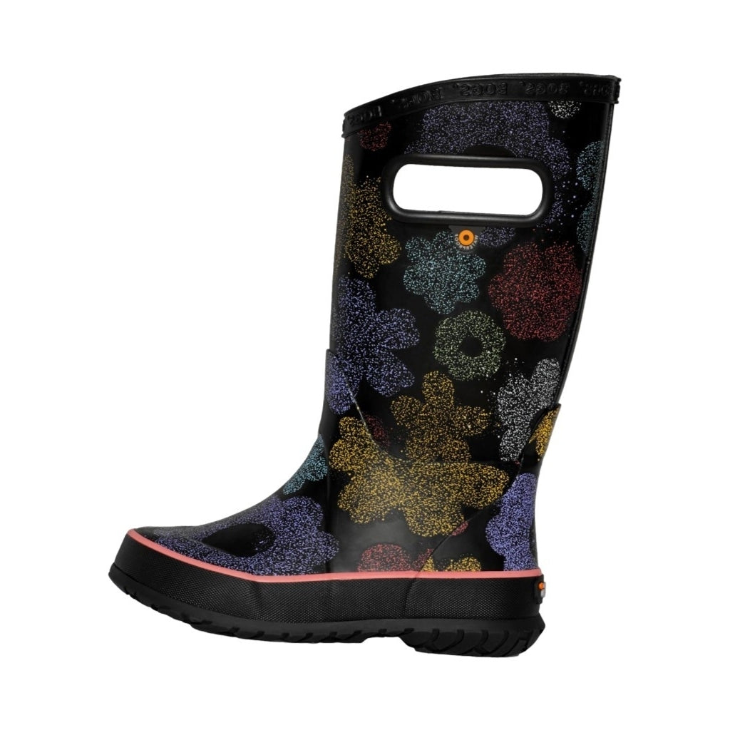 Bogs Outdoor Boots Girls Pull On Airbrush Flowers Black Multi 73163 Image 1