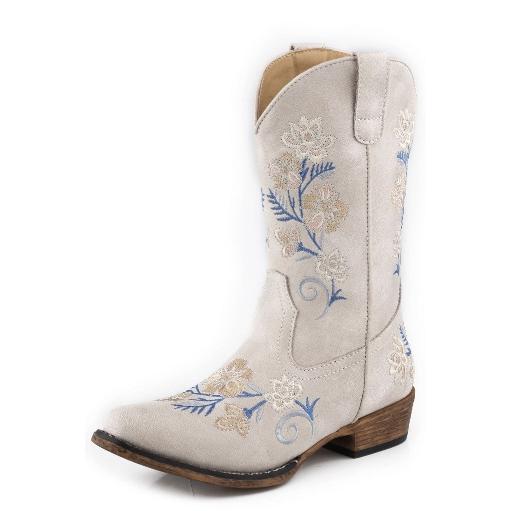 Roper Western Boots Girls Riley Floral White 09-018-1566-3128 WH Image 1