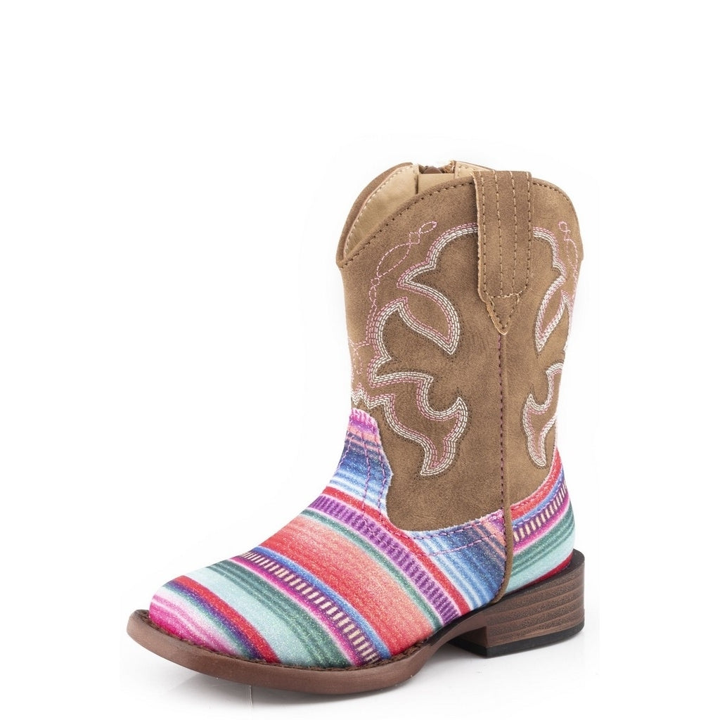 Roper Western Boots Girls Glitter Serape Pink 09-017-1901-3115 PI Image 1