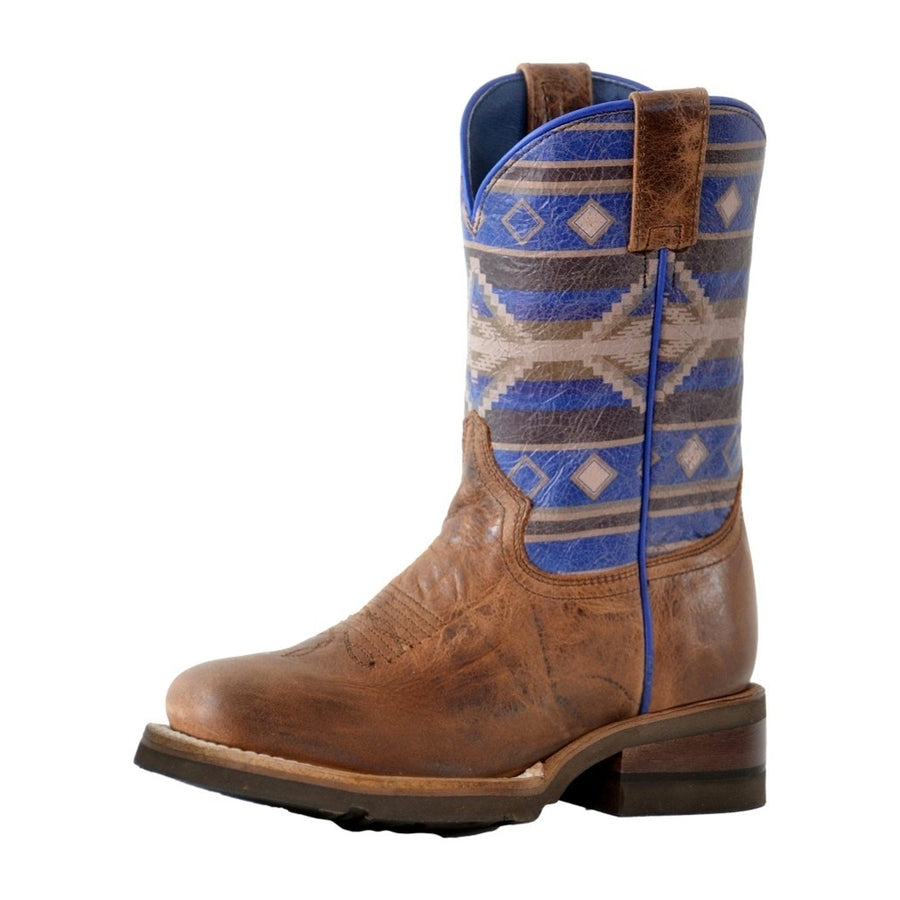 Roper Western Boots Boys Aztec Leather Tan 09-018-7019-8508 TA Image 1