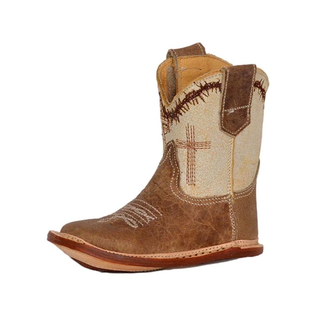 Roper Western Boots Boys Cowbabies Cross Tan 09-016-7912-8495 TA Image 1