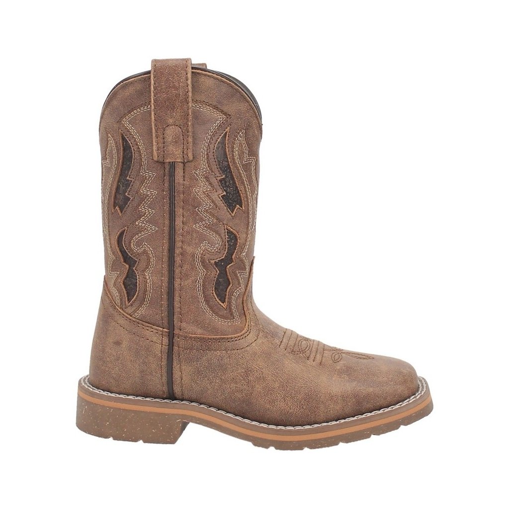 Dan Post Western Boots Boys 8" Pull On Marty Square Toe Tan DPC2981 Image 3