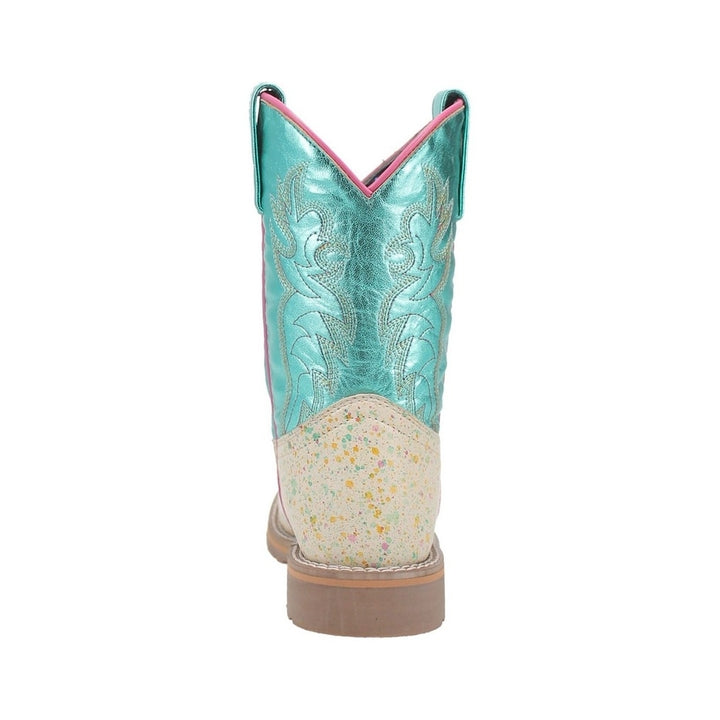 Dan Post Western Boots Girls 8" Pull On Splatt Square Bone DPC2976 Image 4