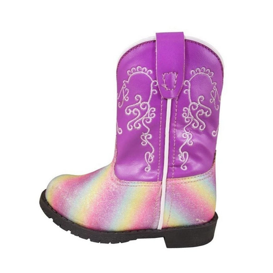 Smoky Mountain Western Boots Girls Autry Leather Rainbow Orchid 3227T Image 1