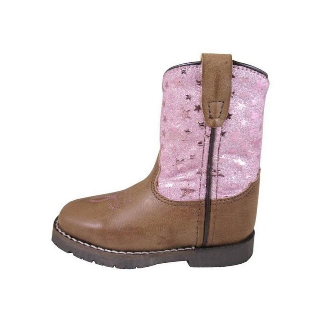 Smoky Mountain Western Boots Girl Autry Leather Star Brown Pink 3228T Image 1