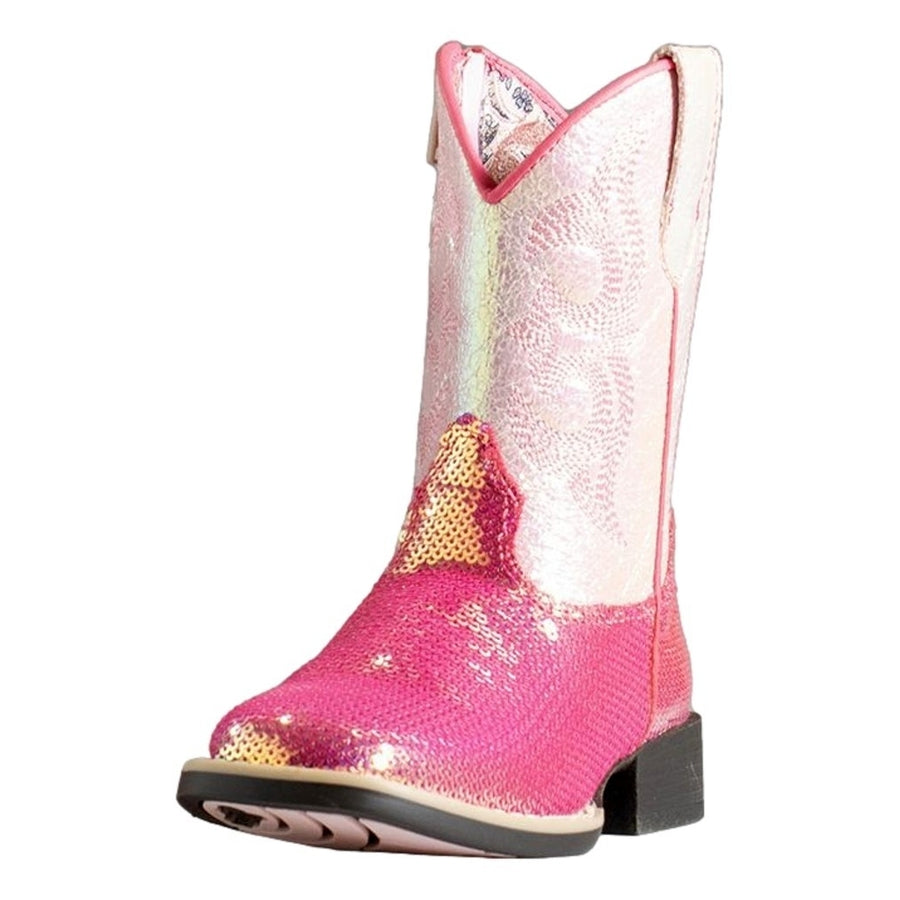 Twister Western Boots Girls Krissy Sequin Square Hot Pink 443004730 Image 1